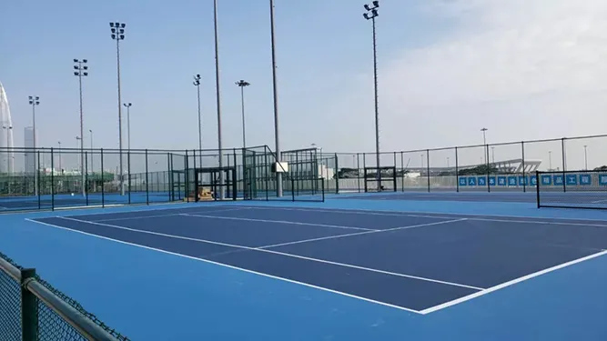 Basketball Court Fence at Shenzhen Houhai Sports and Leisure Fitness Plaza